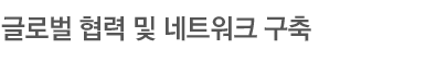 글로벌 협력 및 네트워크 구축